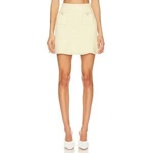 Self-Portrait 'Textured' Yellow Knit Skirt Size S